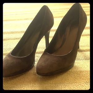 Suede brown heels